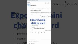 Export Gemini AI Chat to Word in 1 Click | #shorts