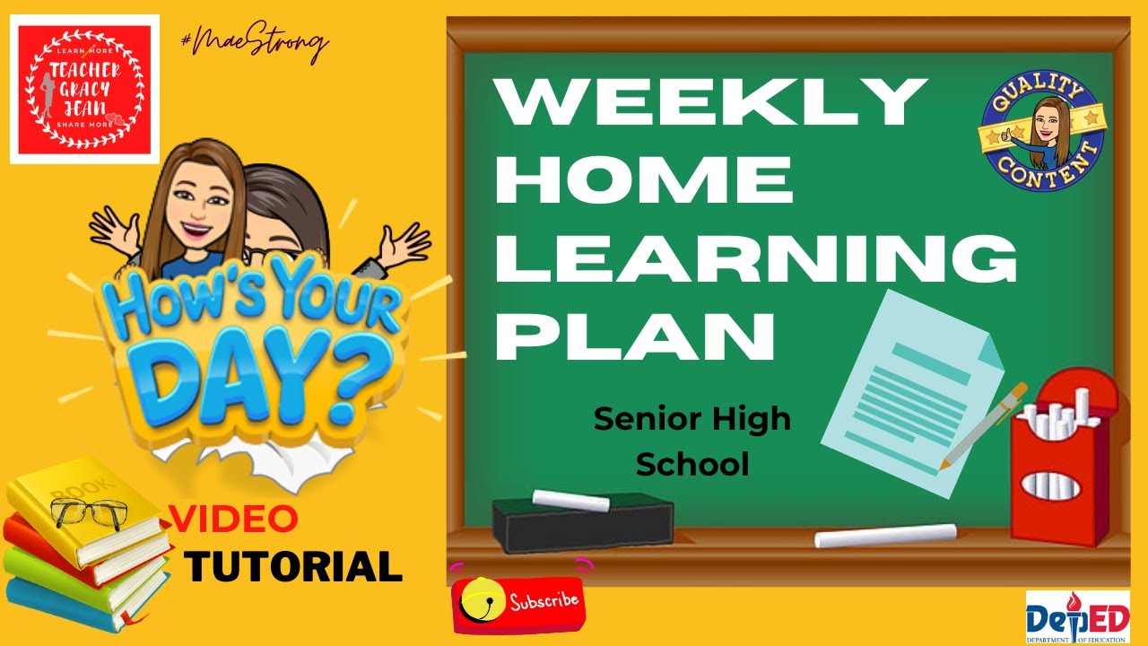 Paano gawin ang WEEKLY HOME LEARNING PLAN ||SHS-TVL