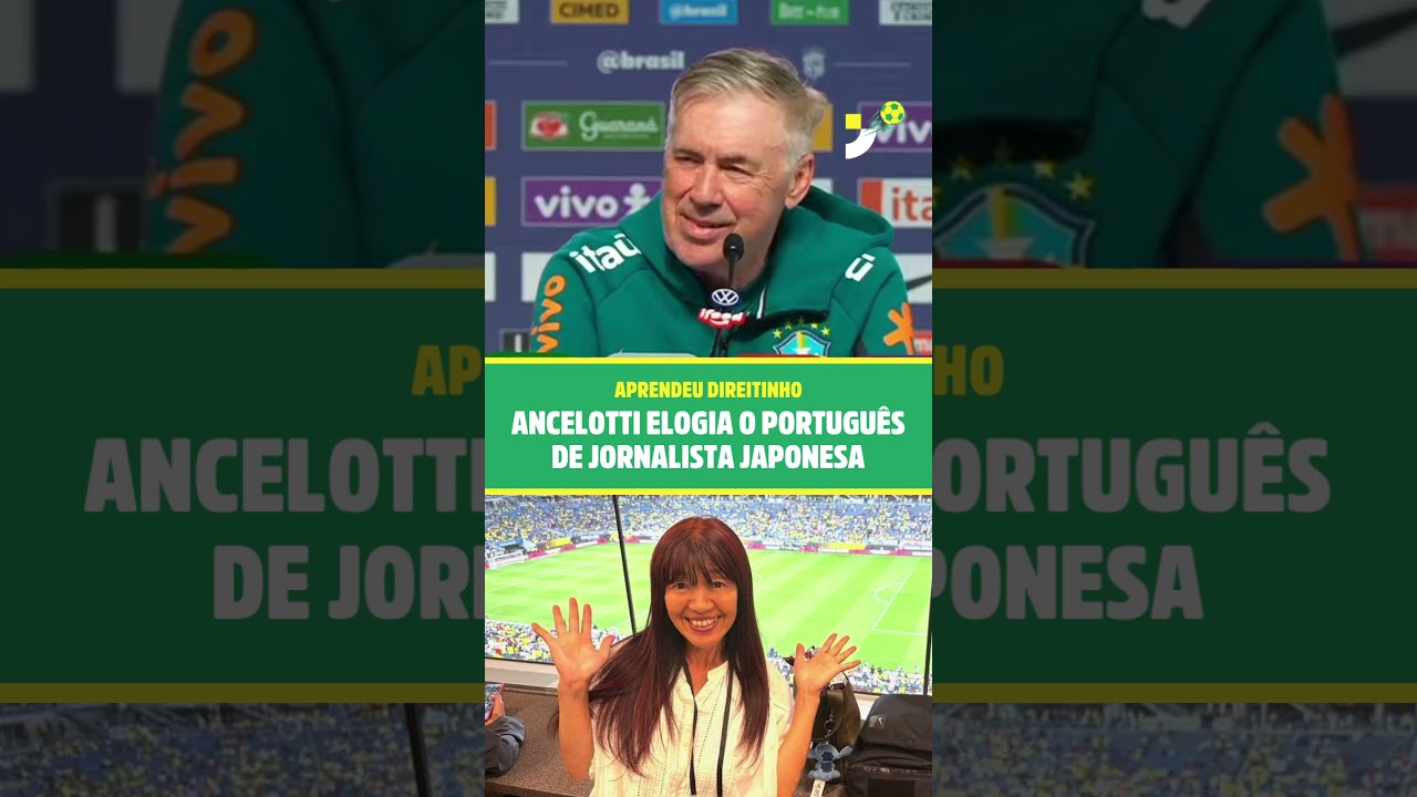 Imagem da notícia Ancelotti brinca com o português de jornalista japonesa que cobre a Seleção