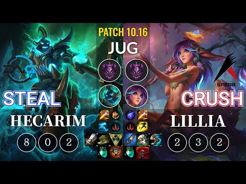 DFM Steal Hecarim vs ASP Crush Lillia Jungle - KR Patch 10.16