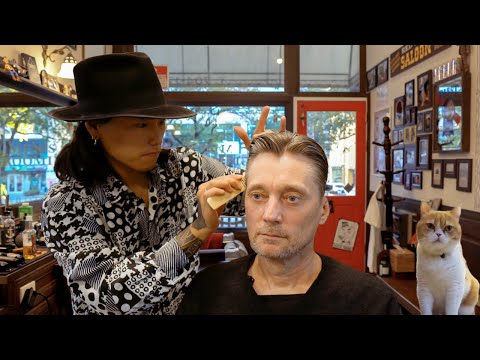 💈 Relaxing Hair Wash & Hair Styled Two Ways At OKID Barbershop | Busan, South Korea