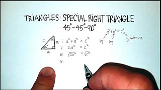 Triangles: Special Right Triangles 45-45-90