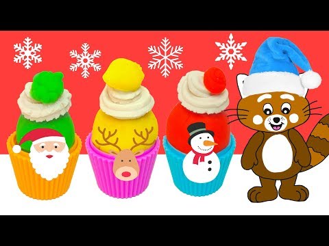 Lär dig färger med Play doh/lera - Pukkins jul - Lek med oss