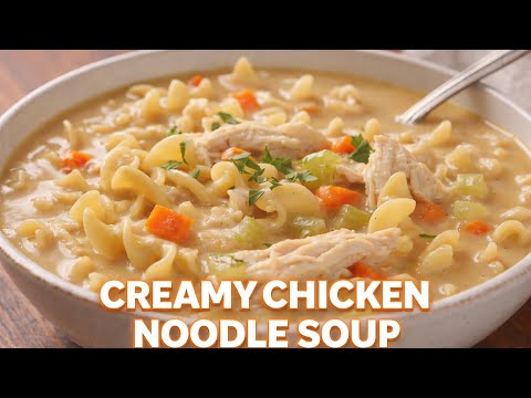 How I Make Creamy Slow Cooker Chicken Noodle Soup | Easy Chicken Noodle Soup Recipe #cooking 