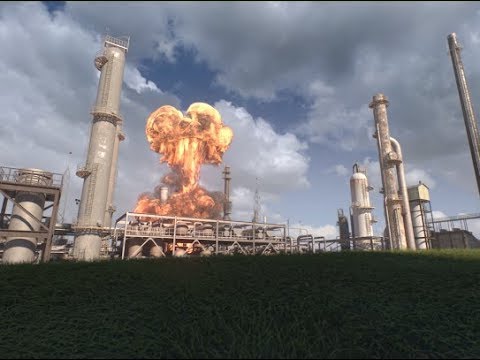 Animation of April 26, 2018, Explosion and Fire at the Husky Energy Refinery in Superior, Wisconsin