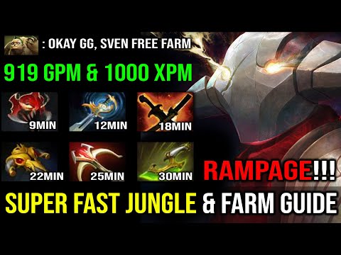 BRUTAL 6 ITEMS IN 30MIN Super Fast Jungle & Farm Pro Sven with 919 GPM & 1000 XPM Dota 2
