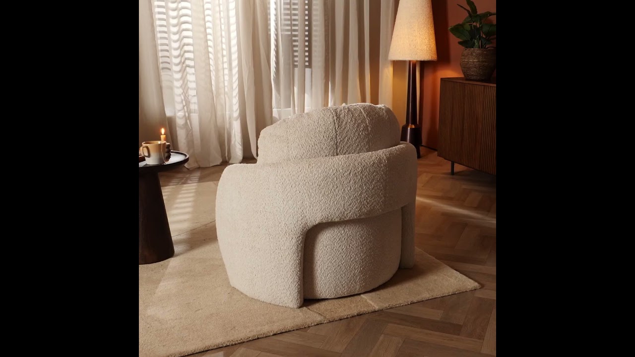 Fauteuil Nino en tissu polyester terracotta