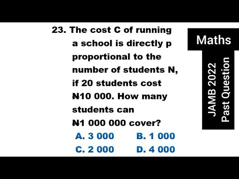 JAMB 2023:  (22) |Jamb Mathematics 2022 Past Questions | Complete Solution