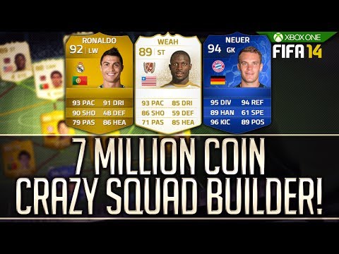 CR7 RONALDO & LEGEND WEAH! CRAZY 7 MILLION COIN SQUAD BUILDER! FIFA 14!