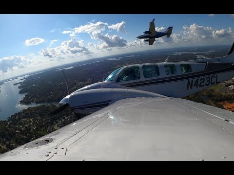 FORMATION FLIGHT with a Beechcraft Baron 58 and Cessna 414