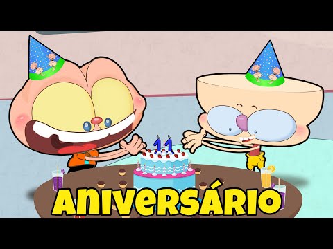 Capa de Quando Mongo e Drongo fizeram aniversário de 11 anos. Aniversário de Mongo e Drongo. Desenho animado