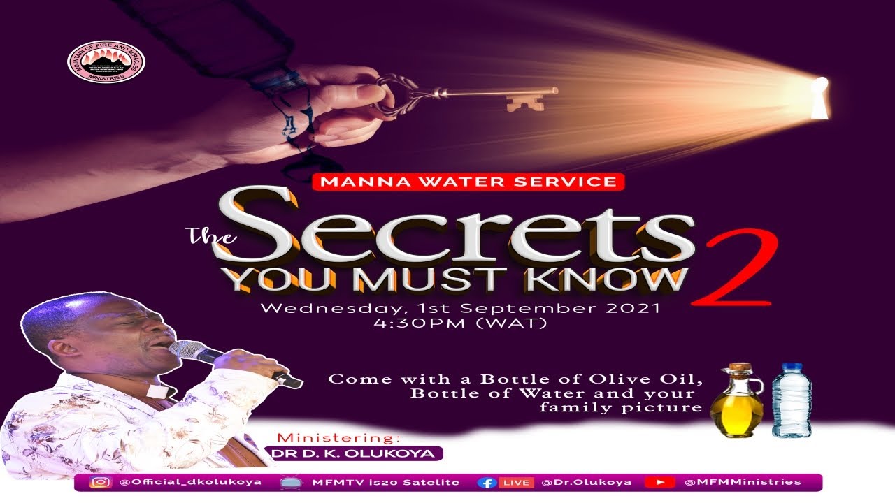 MFM Manna Water 1 September 2021 Wednesday with Pastor D. K. Olukoya