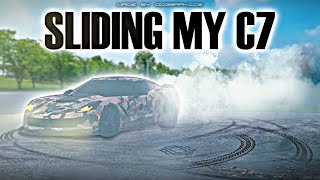 FIRST TIME SLIDING MY C7 CORVETTE WENT LIKE THIS.. *ALMOST WRECKED MUSTANG*