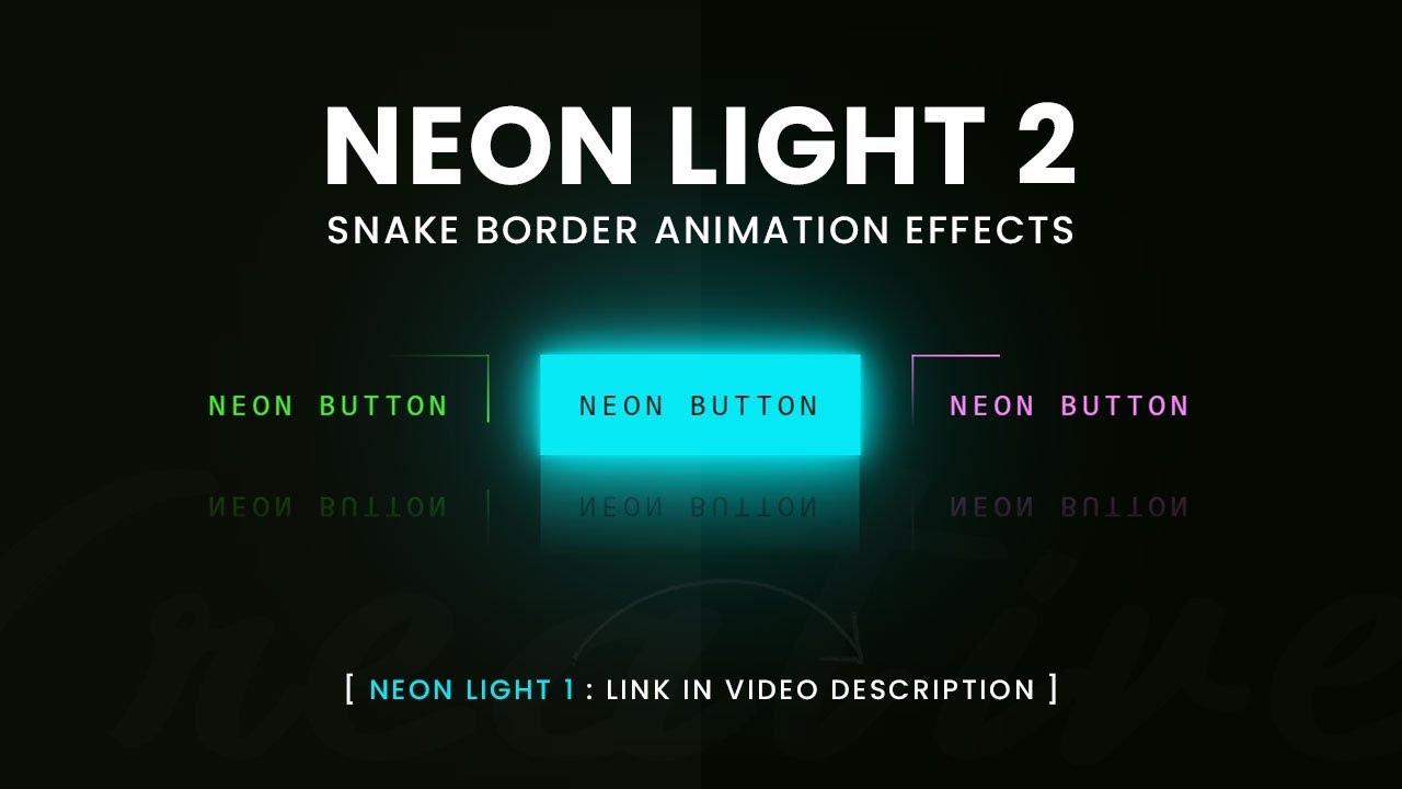 Neon Light Button Animation Effects on Hover