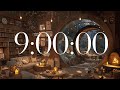 9 Hour Cozy Rain Timer ️ Fireplace Wind Rain Sounds For Focus Study Sleep
