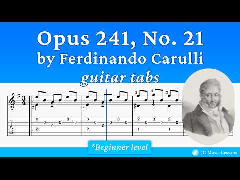 Waltz in E minor (Opus 241, No  21) by Carulli guitar tabs 🎸