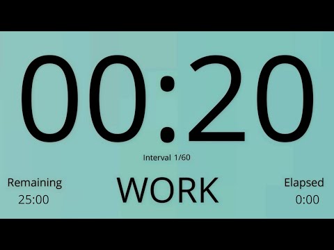 Tabata Timer 20/5 - HIIT Timer 20/5 - Interval Timer 20/5 ( without music )