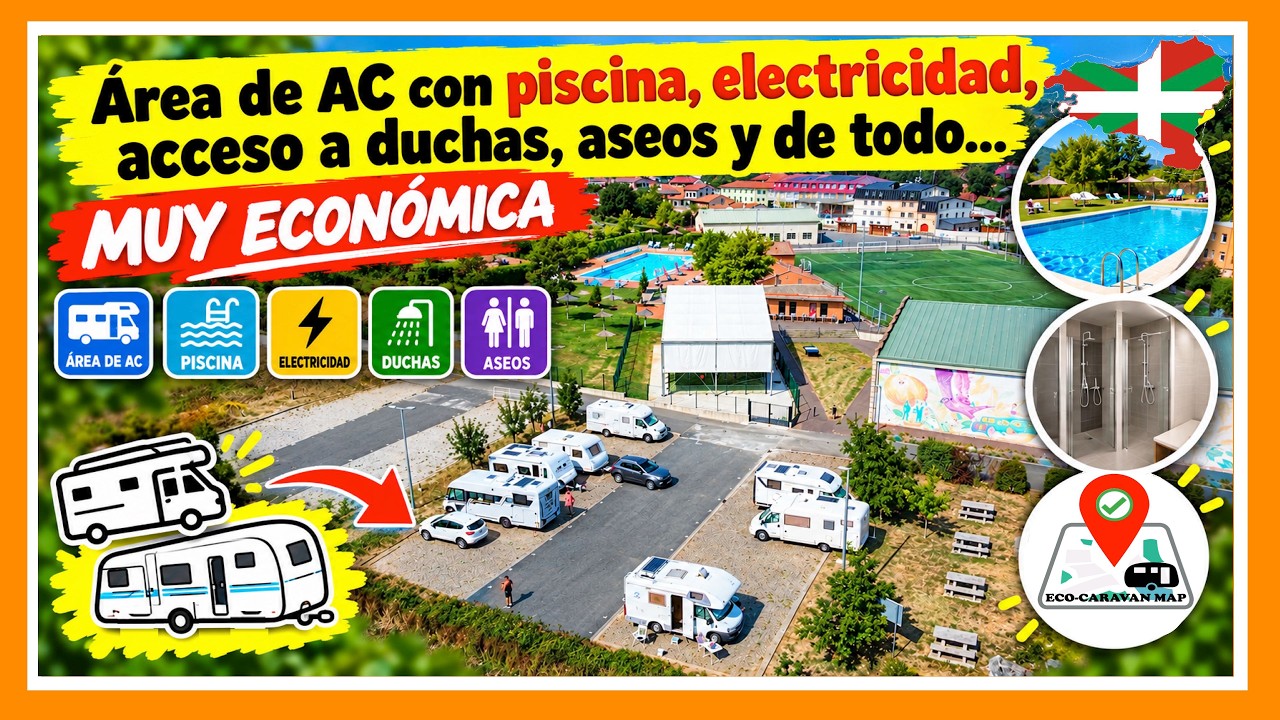 Area CV Kanpezu, económica, con piscina, electricidad, acceso a duchas, bar...