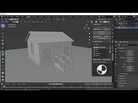 Building Tool Addon for Blender 2.82a. Easy way make Building design