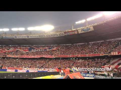 "La fiesta de la hinchada en la final Junior 1 Nacional 0" Barra: Frente Rojiblanco Sur • Club: Junior de Barranquilla