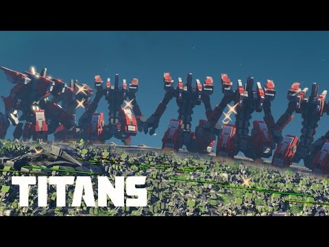 Planetary Annihilation: TITANS - 100 Atlas Titans vs 5.000 Land Units | Massive Battles