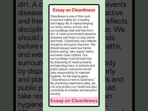 Cleanliness Essay ✨ | Essay on Cleanliness in English 📝 | Importance of Cleanliness 🌍 | Easy Essay