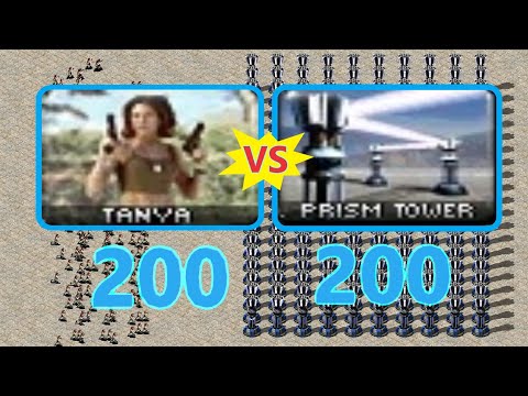Tanya vs Prism Towers - Same Cost - Red Alert 2