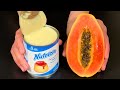 Beat condensed milk with papaya! The best no-bake creamy dessert!