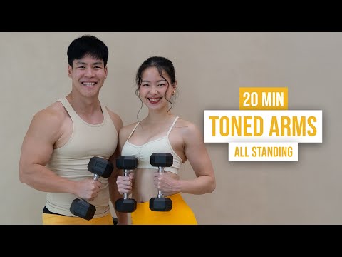 20 MIN TONED ARMS | All-Standing Superset Workout (Biceps, Triceps & Shoulders)