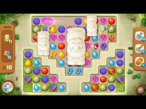 Gardenscapes Area 9 Day 1 Hard Level 1893 - No Boosters Or Hacks