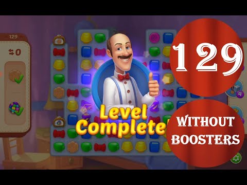Homescapes Level 129 - [17 moves] [2022] [HD] solution of Level 129 Homescapes[No Boosters]