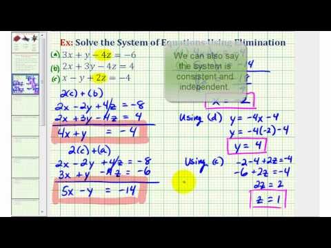 Ex 1: System of Three Equations with Three Unknowns Using Elimination