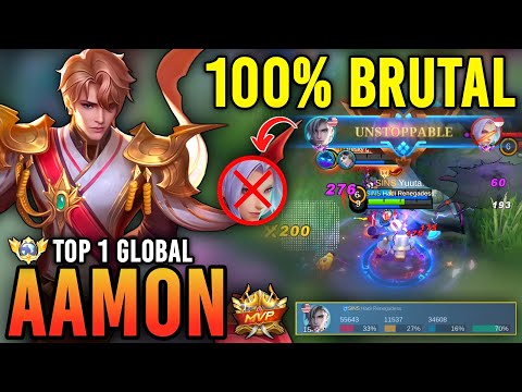 AAMON BEST BUILD AND EMBLEM 2023!! TOP 1 GLOBAL AAMON GAMEPLAY - MOBILE LEGENDS