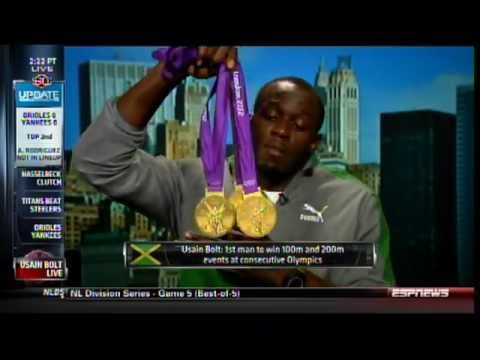 Usain Bolt interview live 10/12/12 on Sportscenter