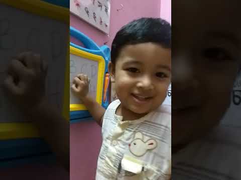 Ruzaan learning Alphabet