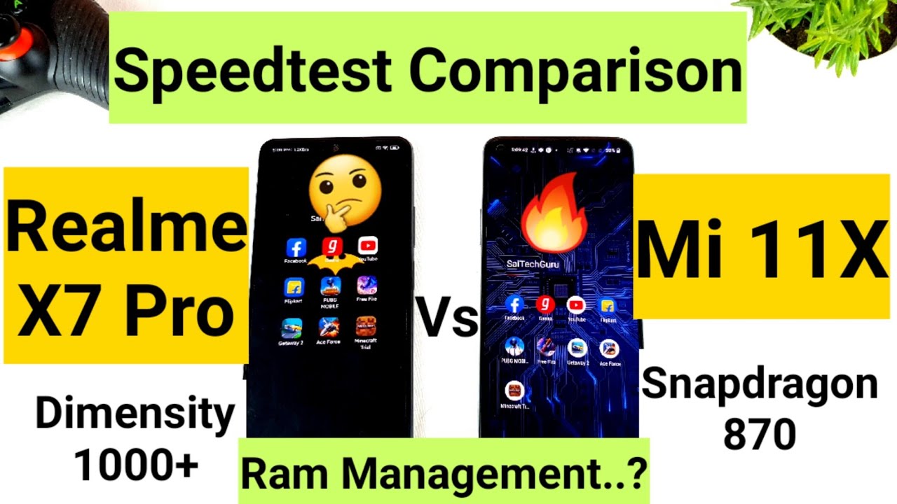 Mi 11x vs Realme x7 Pro speedtest comparison & ram management