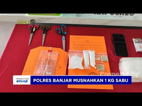 POLRES BANJAR MUSNAHKAN 1 KG SABU