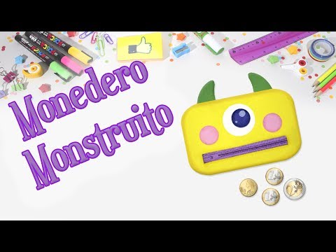 DIY Monedero sin coser. ¡Monedero mostruito de goma eva! Manualidades para Niños súper fáciles