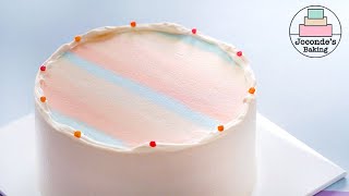 Milk tea cake / How to make pastel stripe on top.