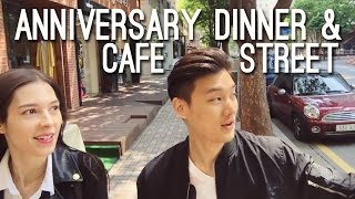 Korean Food Anniversary Dinner & Jeongja Cafe Street 국제커플 기념일 한정식 식사 & 정자동 카페거리 (자막 CC)