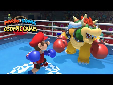 Mario & Sonic At The Olympic Games Tokyo 2020 ( Boxing ) Mario VS Bowser DK Bowser jr Tails Vector