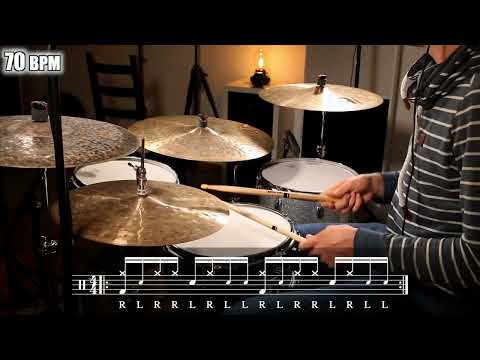 Open Paradiddle Groove   70 BPM and 100 BPM