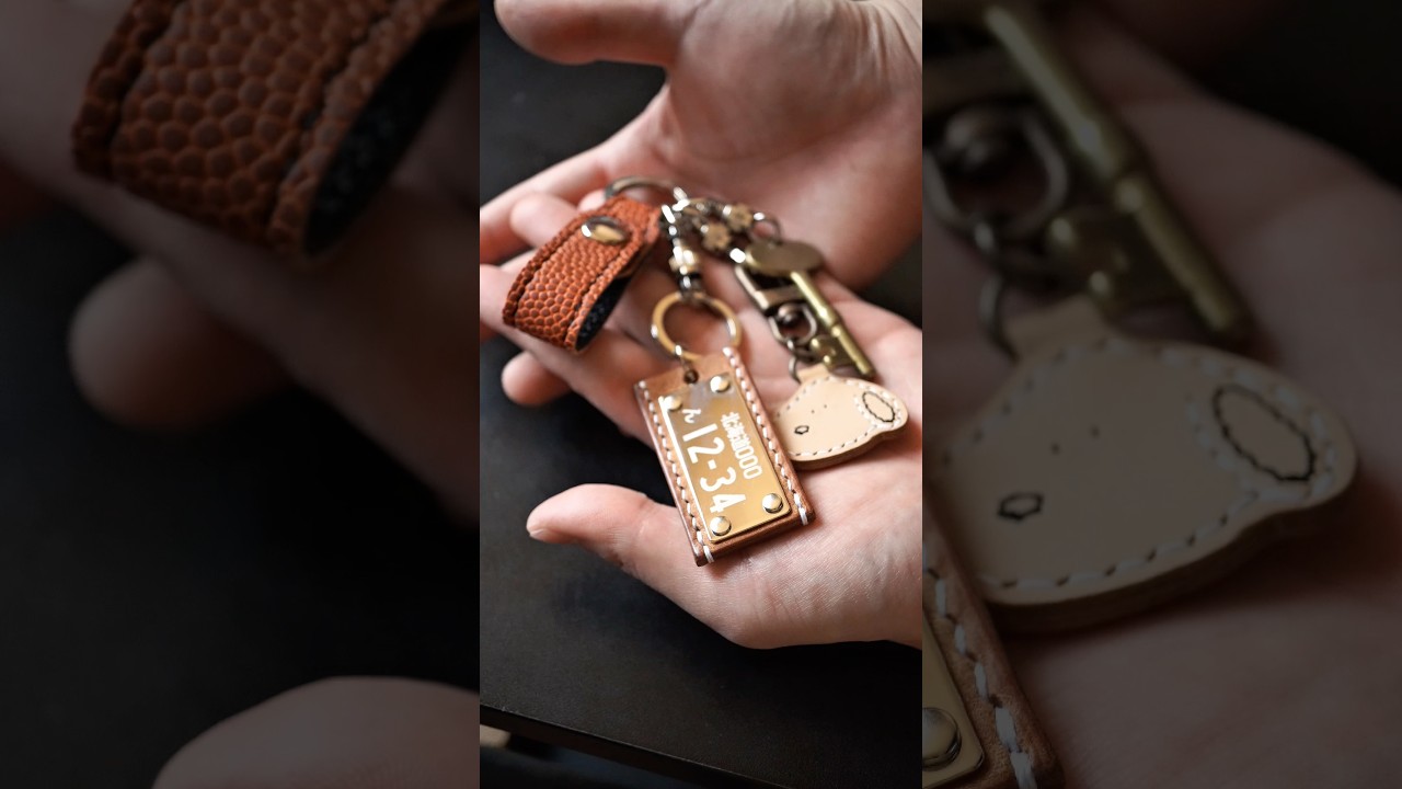ナンバープレートキーホルダー作ってみた #leathercraft