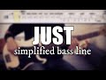 Just - Radiohead | Simplified bass line with tabs #80