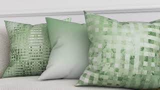 Декоративная подушка «939407» зеленый, белый — видео о товаре