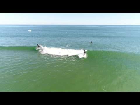 Virginia Beach and surfers by drone