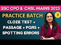 Rapid Revision Batch 3 SSC Exams CGL ESIC Cloze Test Passage PQRS Errors Rani Ma Am