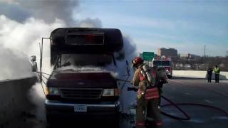 preview picture of video 'BUS FIRE Jan. 28, 2010 Hwy. 367 St. Louis County Missouri'