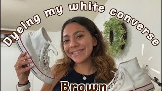 ✰Dyeing my white converse brown | will it work?✰