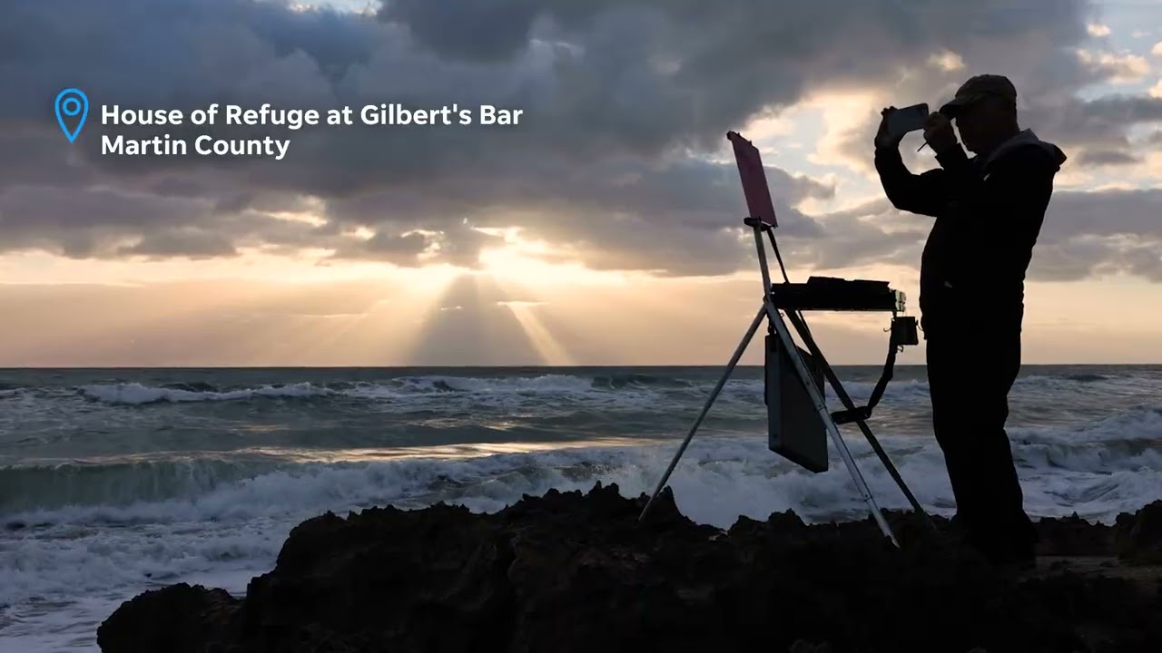 See artists paint outside the historic House of Refuge in Martin County